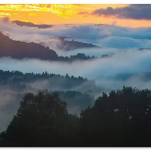 Wochenendangebot Bayerischer Wald im Sonnenuntergang U4TN Wandbild