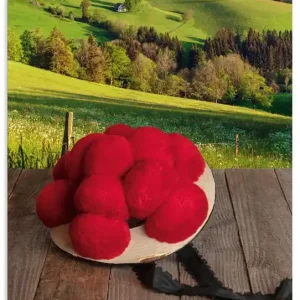 Schwarzwälder Bollenhut auf Holztisch U4DM Wandbild Neu