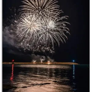 Aktuell Feuerwerk am Meer II U3MC Wandbild