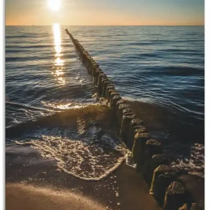 Expressversand Buhnen und Sonnenuntergang Ostsee U2IY Wandbild