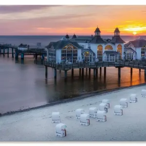 RÜGEN Seebrücke in Sellin Sonnenaufgang U3NS Wandbild Top-Preis