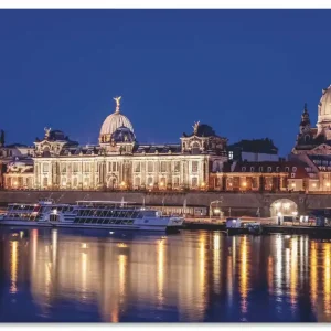 Abend an der Elbe in Dresden U2IO Wandbild Expressversand