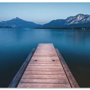Abverkauf Holzsteg mit Blick auf den Mondsee U2OG Wandbild