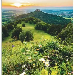 Burg Hohenzollern bei Sonnenuntergang U2NX Wandbild Markenprodukt