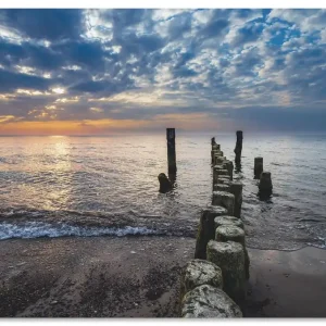 Buhnen an Küste der Ostsee Graal Müritz U2ML Wandbild Ausverkauf