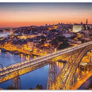 Sichere Zahlung Nachtansicht Porto Eiffelbrücke U1XA Wandbild
