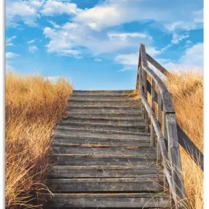 Treppe Bohlenweg Insel Amrum U1YP Wandbild Kostenloser Rückversand
