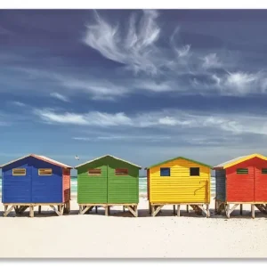 Bunte Strandhäuser bei Kapstadt U2ET Wandbild Heißes Angebot