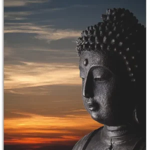 Buddha Statue vor Sonnenuntergang U2CT Wandbild Aktuell
