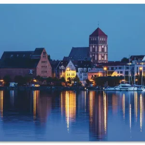Direkt Vom Hersteller Blick über Warnow auf Rostock II U2LQ Wandbild