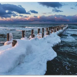 Buhne an der Ostseeküste in Zingst U2LO Wandbild Schneller Versand