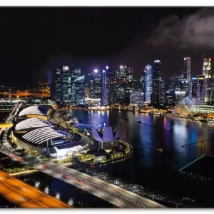 Solange Der Vorrat Reicht Singapur bei Nacht U1SE Wandbild