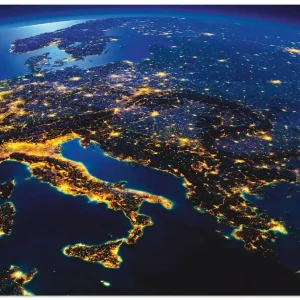 Top-Angebot Südliches Europa vom Weltraum S9JT Wandbild