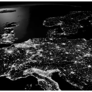 Markenprodukt Zentral Europa vom Weltraum II S8ZW Wandbild