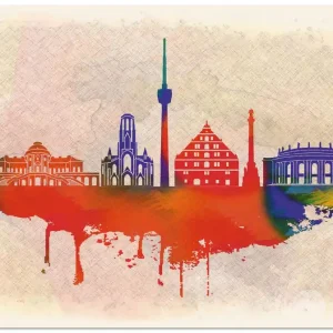 Stuttgart Deutschland Skyline S9JI Wandbild Sichere Zahlung