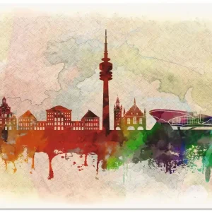 Top-Preis München Deutschland Skyline T0BO Wandbild