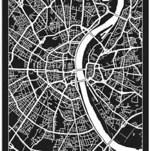 Retro Karte Köln Deutschland Schwarz S8FO Wandbild Direktkauf