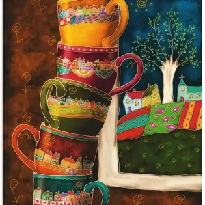 Fröhliche Kaffeetassen S9RF Wandbild Must-Have