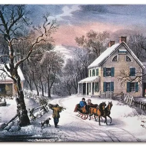 Heimstätte im Winter,1868 B9RX Wandbild Online Kaufen