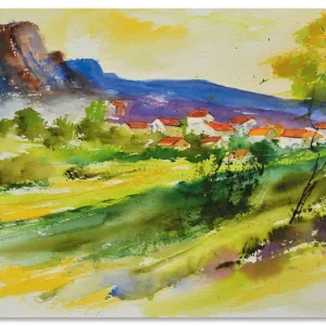 Top-Preis Landschaft und Wohnhäuser S9MB Wandbild