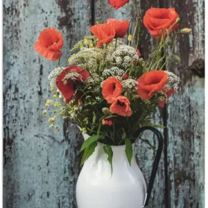 Solange Der Vorrat Reicht Krug mit Mohnblumen S9QC Wandbild