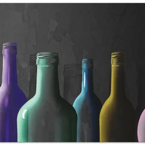 Super-Preis Bunte Glasflaschen T6IG Wandbild