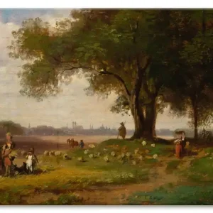Versand Am Gleichen Tag Landschaft vor München mit Schäfer T6XY Wandbild