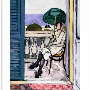 Schneller Versand Frau auf einem Balkon. 1919-20 Wandbild