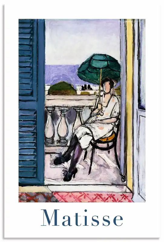 Schneller Versand Frau auf einem Balkon. 1919-20 Wandbild