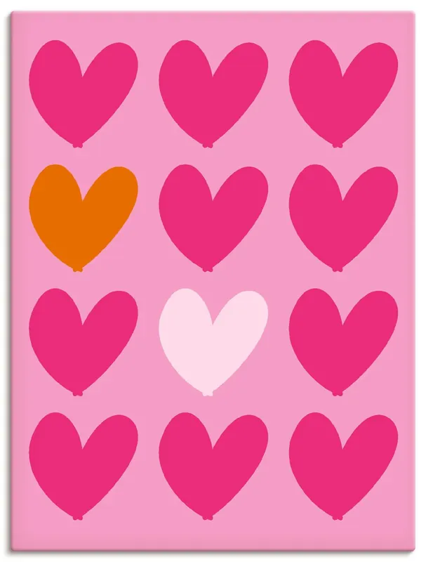 Herzen auf pink Wandbild Direktkauf