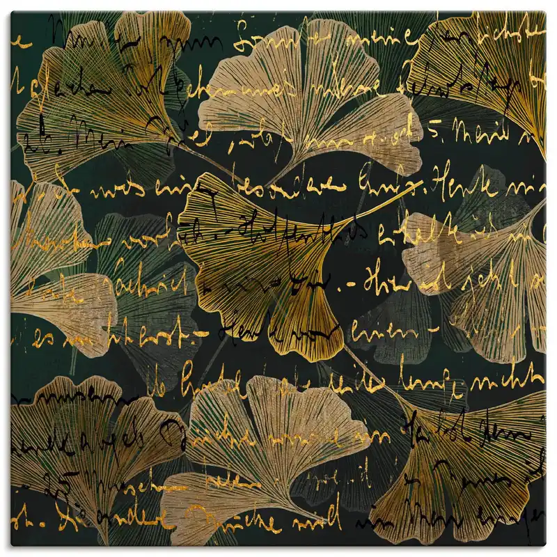 Ginko auf Braun Wandbild Mega-Angebot
