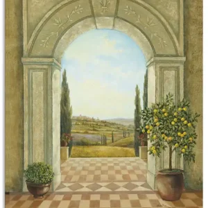 Ausblick mit Zitronenbaum I T8OO Wandbild Begrenztes Angebot