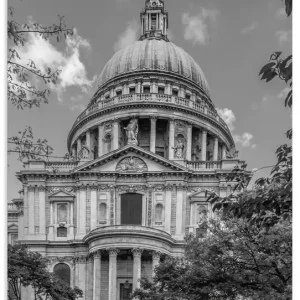 Zertifiziert London St. Paul’s Cathedral & Roter Bus U3HD Wandbild