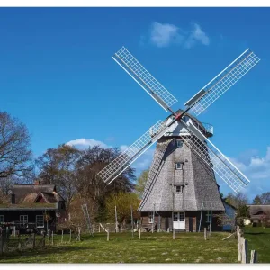 Historische Windmühle in Ahrenshoop U3IZ Wandbild Neuheit