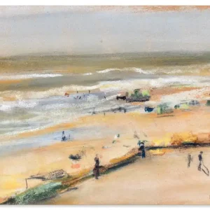 Finale Aktion Blick von der Düne aufs Meer, Nordwijk U3BH Wandbild