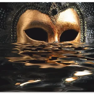 Venezianische Maske mit Blattgold T6AN Wandbild Letzte Chance