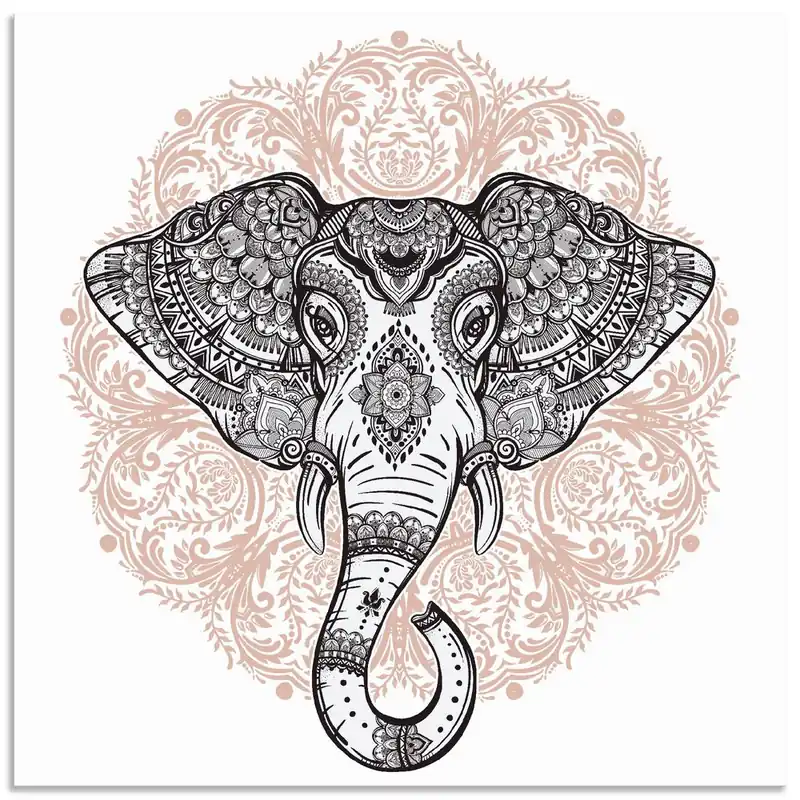 Vintage Mandala Elefant T6BC Wandbild Preis Gesenkt