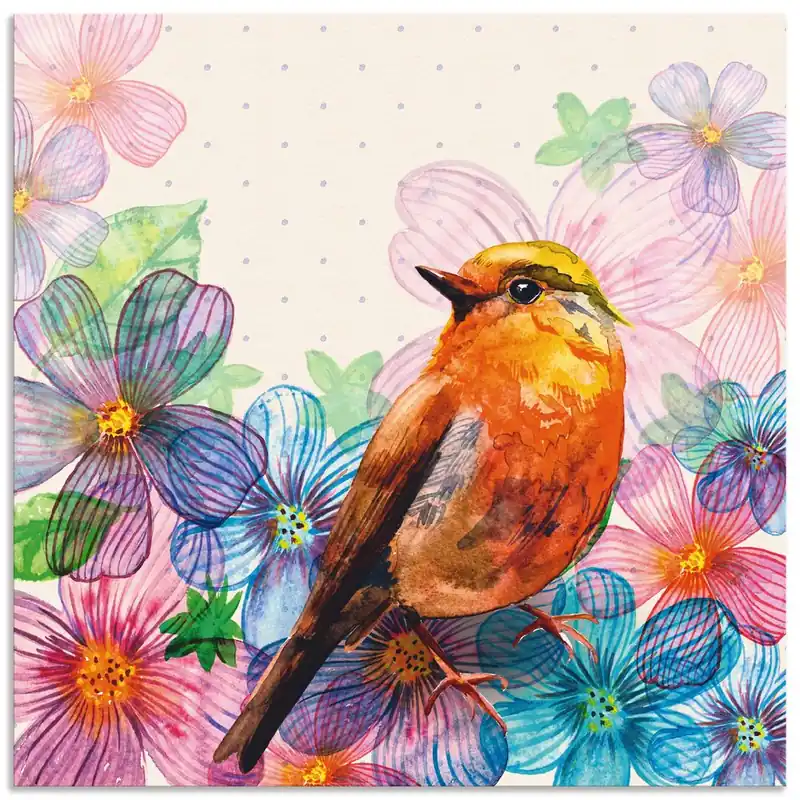 Florale Karte im Retro Design T5PN Wandbild Heißes Angebot