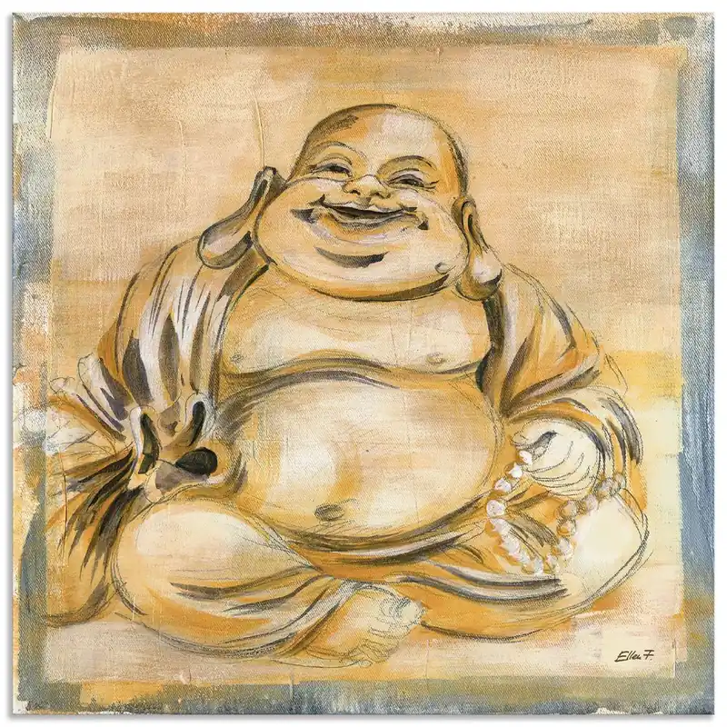 Fröhlicher Buddha I T4TA Wandbild Aktuell