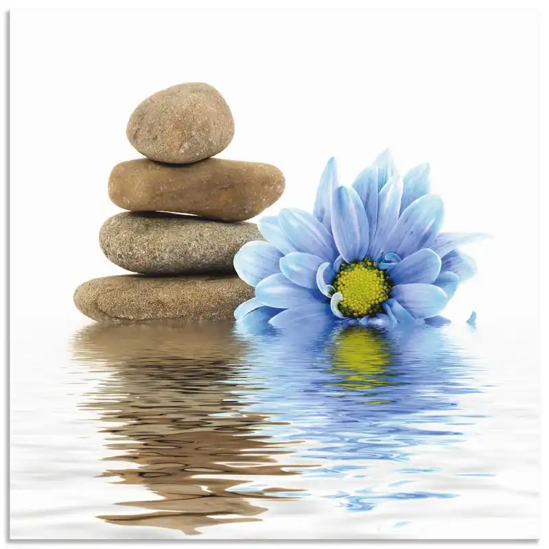 Therapie-Steine mit einzelnen Blumen T5QY Wandbild Highlight
