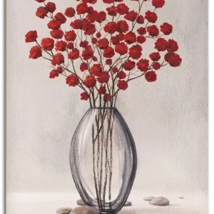 Schneller Versand Dekorative rote Herbstblumen T4KB Wandbild
