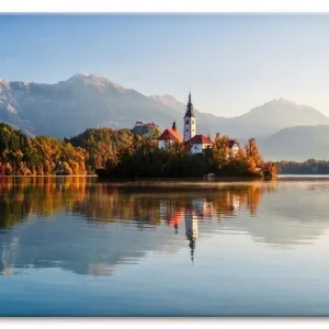 Gratis Versand Herbst am Bleder See Slowenien Wandbild