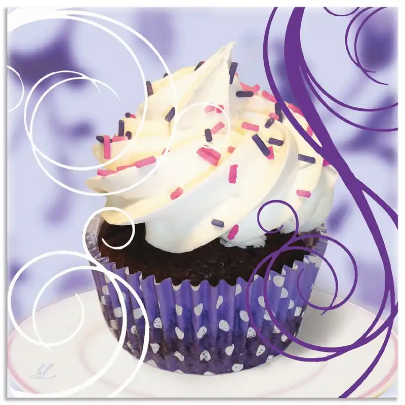 Wochenendangebot Cupcake auf violett - Kuchen T5JZ Wandbild