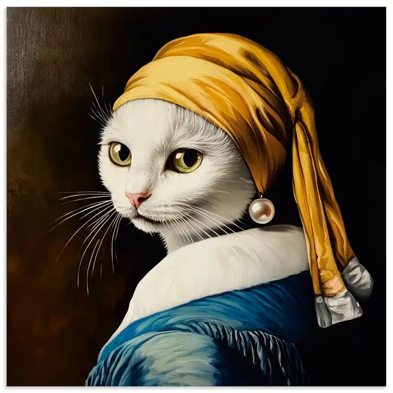 Die Katze mit dem Perlenohrring U5MU Wandbild Rabatt