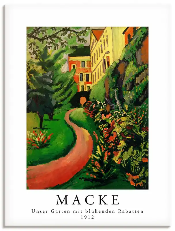 Unser Garten mit blühenden Rabatten Wandbild Markenprodukt