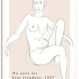 Garantierte Lieferung Nu assis les bras étendues 1947 Wandbild