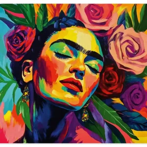 Super-Preis Die florale Umarmung, Rosen Mädchen U5MT Wandbild