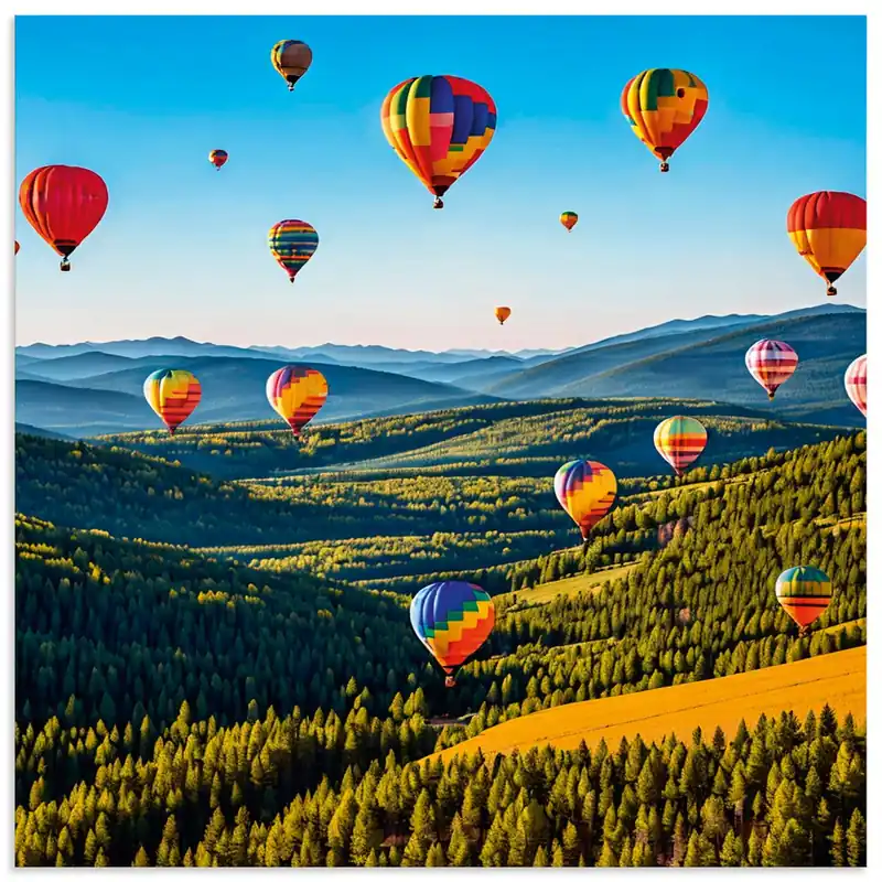 Sonderaktion Farbige Ballons in den Bergen- Ki Bild U4YK Wandbild
