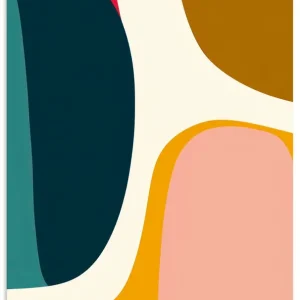 Billig Abstrakt Midcentury Modern Shapes U4WU Wandbild