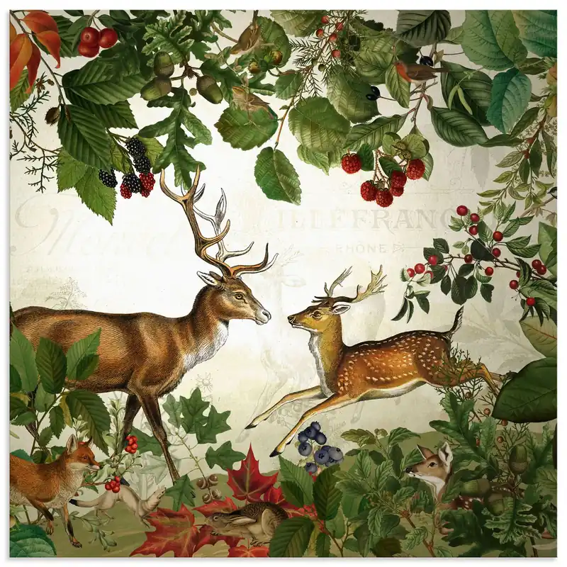 Wildtiere im Herbst Wald U5GX Wandbild Angebot